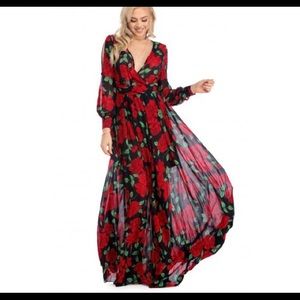 brissa black floral affair dress
